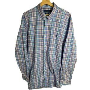 Ralph Lauren 2XL Cotton Plaid Button Down Classic Fit Multicolor